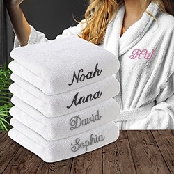 Embriodered Robe & Towels