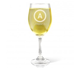 Initial Engraved Wine Glass