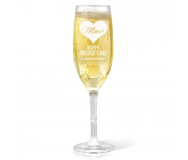 Mum In Heart Champagne Glass