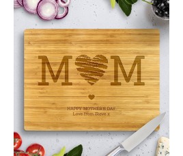 Mum Heart Bamboo Cutting Board
