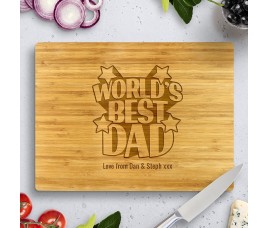 World's Best Dad Bamboo Cutting Board