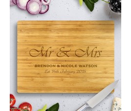 Mr & Mrs Bamboo Cutting Board