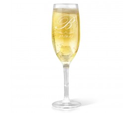 Initial Champagne Glass
