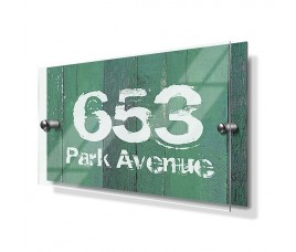 Green Wood Panel Effect Premium Acrylic Front House Sign