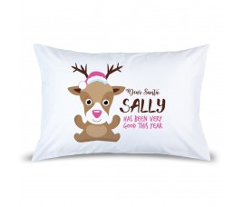 Pink Reindeer Pillow Case