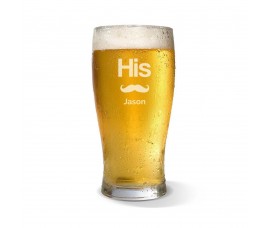 His Engraved Standard Beer Glass