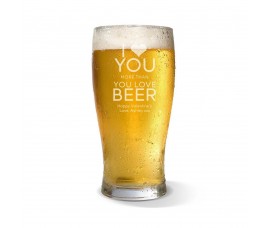 Love You Engraved Standard Beer Glass