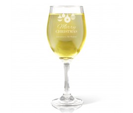 Bauble Engraved Wine Glass