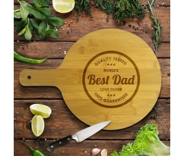 Best Dad Round Bamboo Serving Board