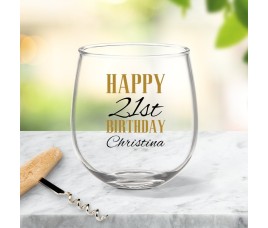 Birthday Stemless Wine Glass