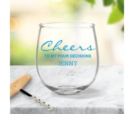 Cheers Stemless Wine Glass