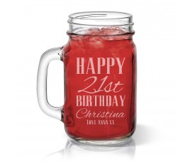 Classic Happy Birthday Mason Jar