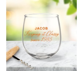 Classy Stemless Wine Glass