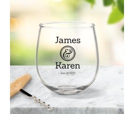 Couple Design Stemless Wine Glass