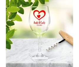 Double Heart Wine Glass