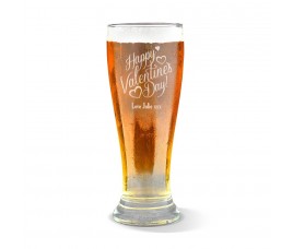 Happy Valentines Engraved Premium Beer Glass