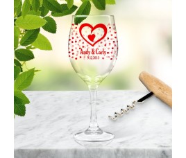 Hearts Wine Glass