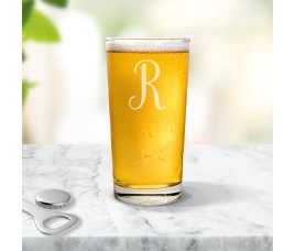 Initial Engraved Pint Glass