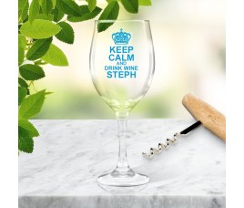 Keep Calm Wine Glass