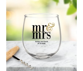 Married Stemless Wine Glass