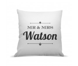 Mr & Mrs Premium Cushion Cover