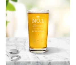 No. 1 Engraved Pint Glass
