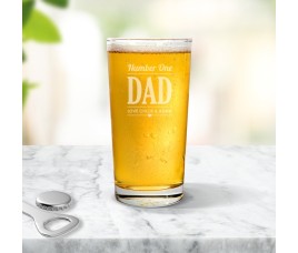 Number 1 Dad Engraved Pint Glass