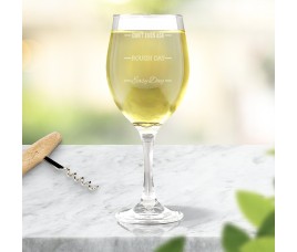 Rough Day Engraved Wine Glass