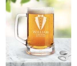 Suit Glass Beer Mug