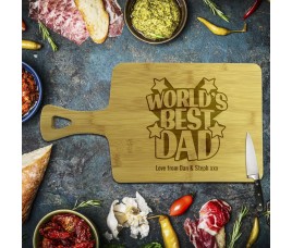 World's Best Dad Rectangle Bamboo Serving Board