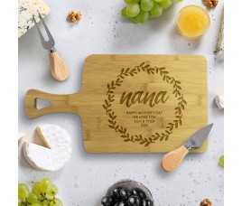 Wreath Rectangle Bamboo Serving Board