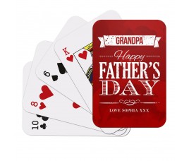 Red Happy Father's Day Playing Cards
