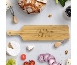 Add Your Own Message Long Bamboo Serving Board