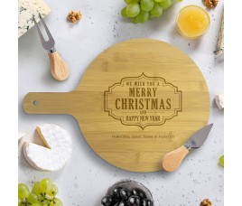 Wish You Round Bamboo Serving Board