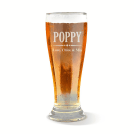 Poppy Engraved Premium Beer Glass
