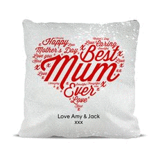 Best Mum Ever Magic Sequin Cushion Cover