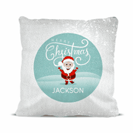Jolly Santa Magic Sequin Cushion Cover
